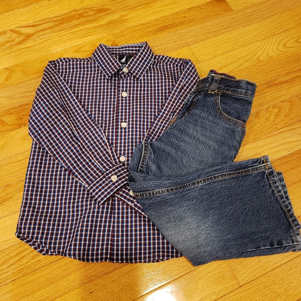 Nautica Button Down with OshKosh Jeans